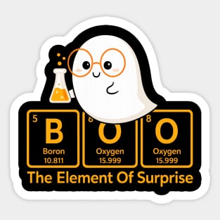 Boo Element of Surprise – Cute Chemistry Halloween Ghost Sticker